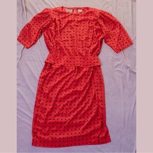 80s VINTAGE Liz Claiborne Belted Party Dress